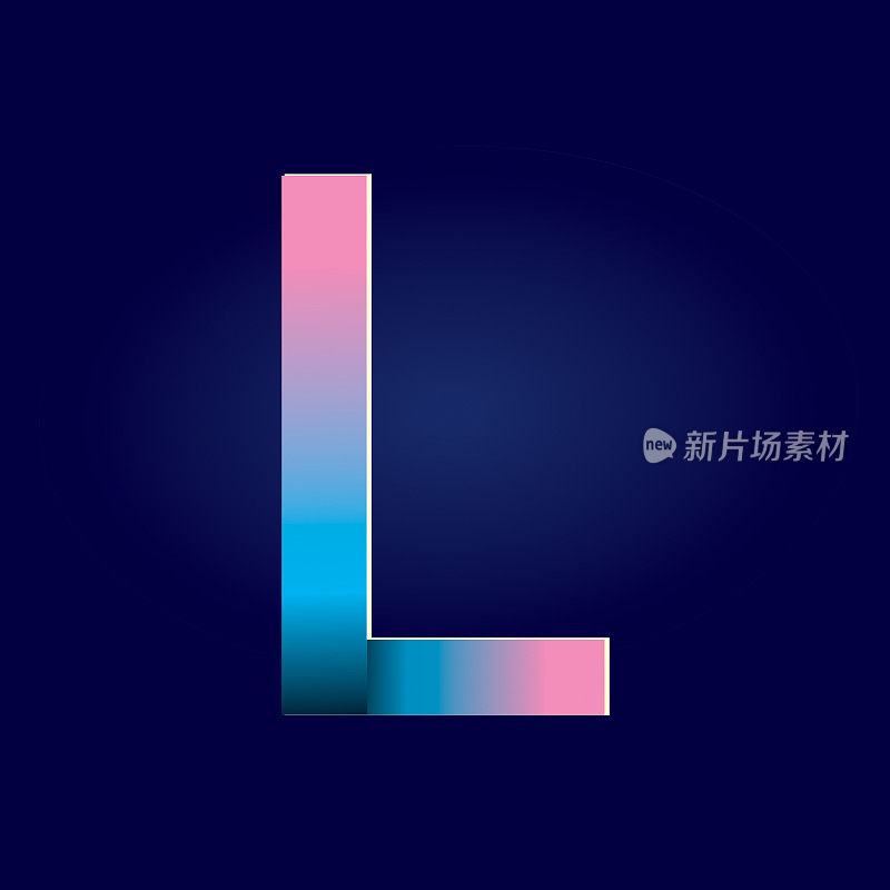 Pastel pink and electric blue gradients Alphabet Captial letter